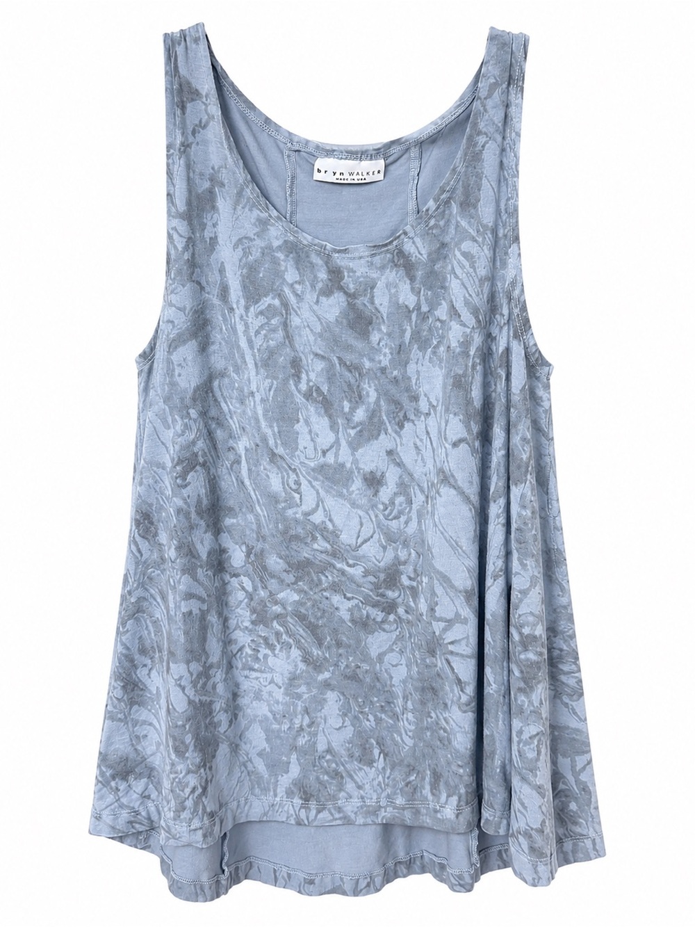 bryn Walker Dusty Blue Marble Scoop Neck Tank